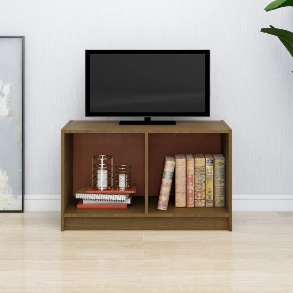 Móveis de televisão de madeira maciça de pinho marrom mel 70x33x42 cm D