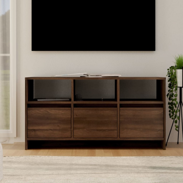 Mueble de TV madera de ingeniería marrón roble 102x37.5x52.5cm D