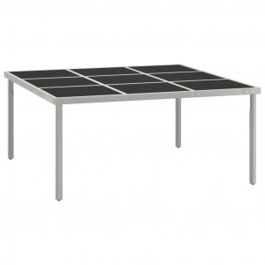 Mesa de comedor de jardín acero y vidrio 170x170x74.5 cm D