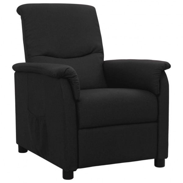 Silla reclinable de tela negra Silla reclinable de tela negra D