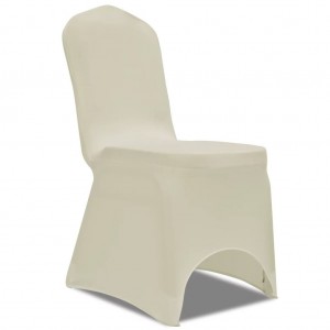 Fundas elásticas para sillas color crema 100 unidades D