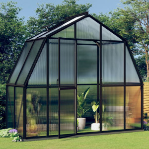 Invernadero con estructura de aluminio gris antracita 3.3 m² D