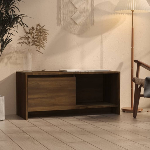 Mobiliário de TV madeira de engenharia marrom carvalho 90x35x40 cm D