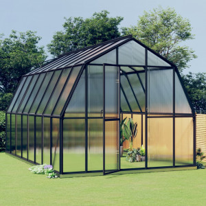 Invernadero con estructura de aluminio gris antracita 12.63 m² D
