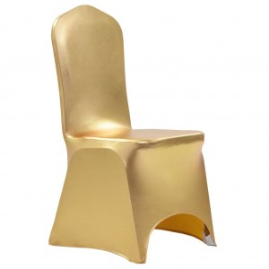 Fundas de silla elásticas 6 unidades doradas D