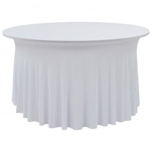 Fundas elásticas para mesa 2 uds con falda 150x74 cm blanco D