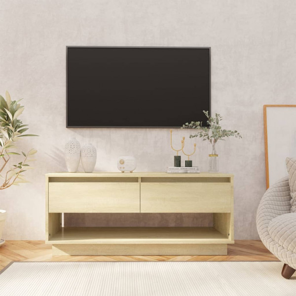 Mueble para TV aglomerado color roble Sonoma 102x41x44 cm D