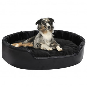 Cama para cães de couro sintético preto 90x79x20 cm D