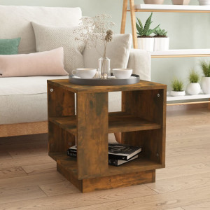 Mesa de centro madera contrachapada roble ahumado 40x40x43 cm D