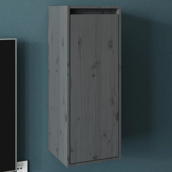 Armário de parede em madeira de pinho maciça cinza 30x30x80 cm D