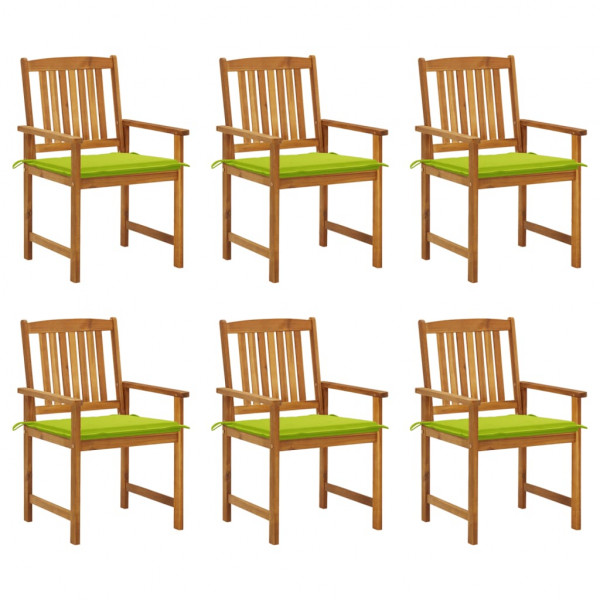Cadeiras e almofadas de jardim 6 unidades madeira maciça de acacia D