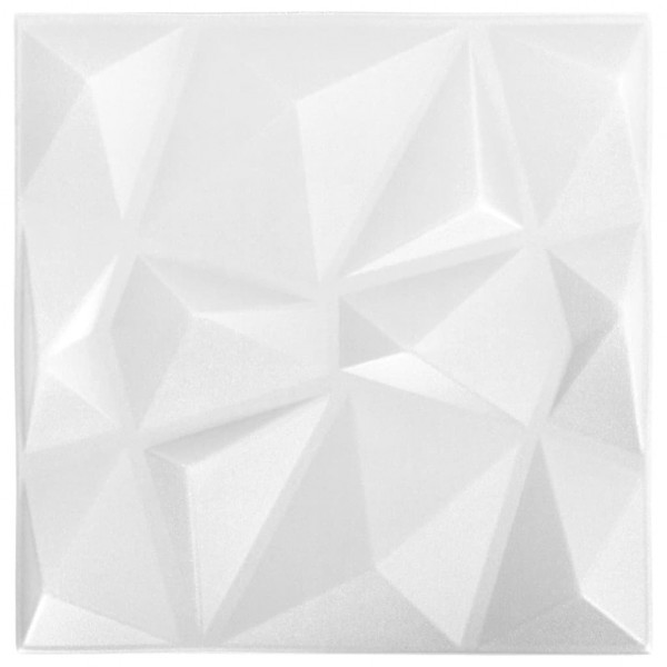 Painéis de parede 3D 24 unidades 50x50 cm branco diamante 6 m² D