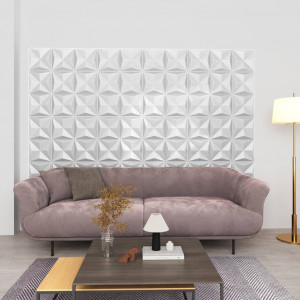 Paneles de pared 3D 24 unidades 50x50 cm blanco origami 6 m² D