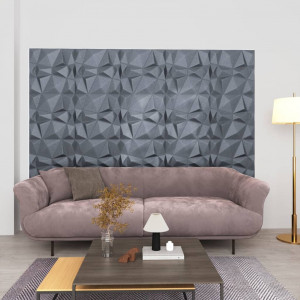 Paneles de pared 3D 48 unidades 50x50 cm gris diamante 6 m² D