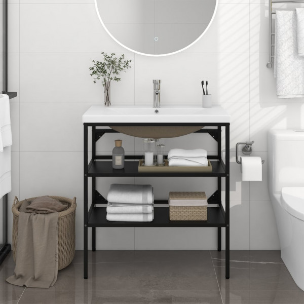 Estructura de baño con lavabo incorporado hierro negro D