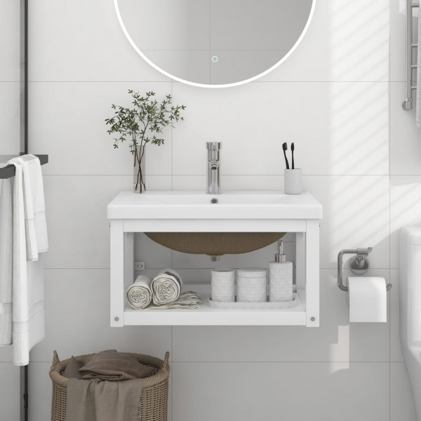 Estructura de baño con lavabo incorporado hierro blanco D