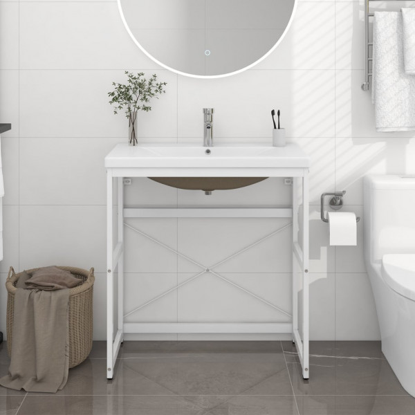 Estructura de baño con lavabo incorporado hierro blanco D