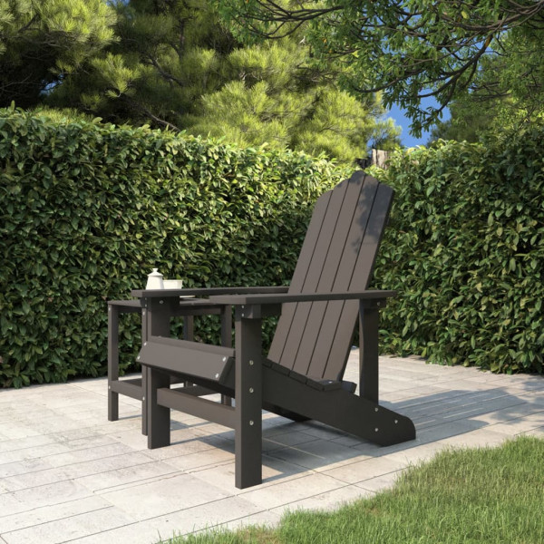 Cadeira de jardim Adirondack HDPE cinza antracite D