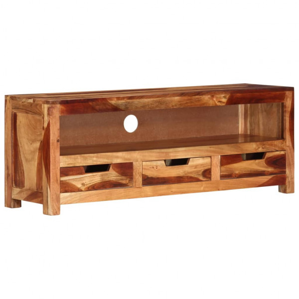 Mueble de TV madera maciza de acacia 110x30x40 cm D