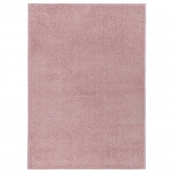 Tapete rosa de pêlo curto 140x200 cm D