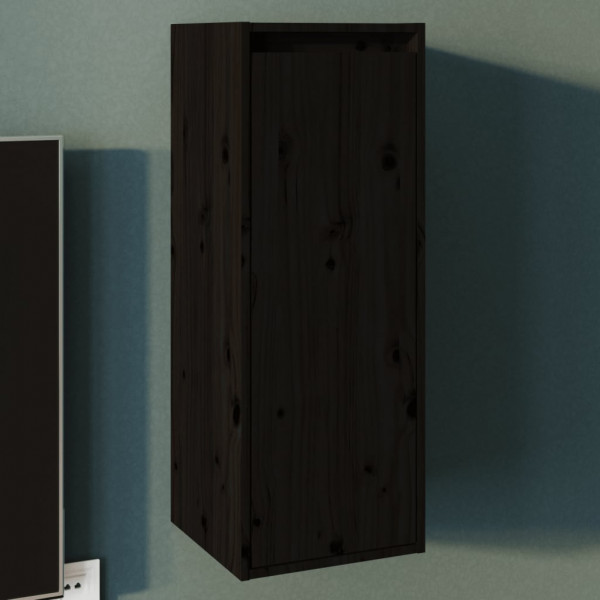 Armario de pared de madera maciza de pino negro 30x30x80 cm D