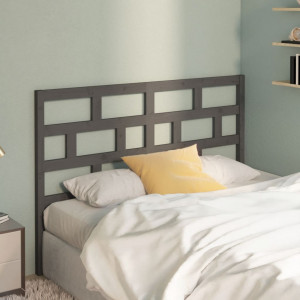 Cabecero de cama madera maciza de pino gris 141x4x100 cm D
