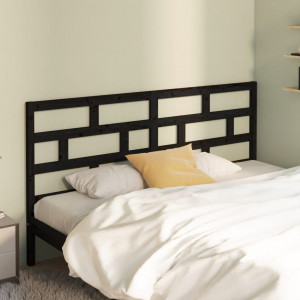 Cabecero de cama madera maciza de pino negro 186x4x100 cm D