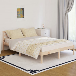 Estructura de cama madera maciza de pino 140x200 cm D