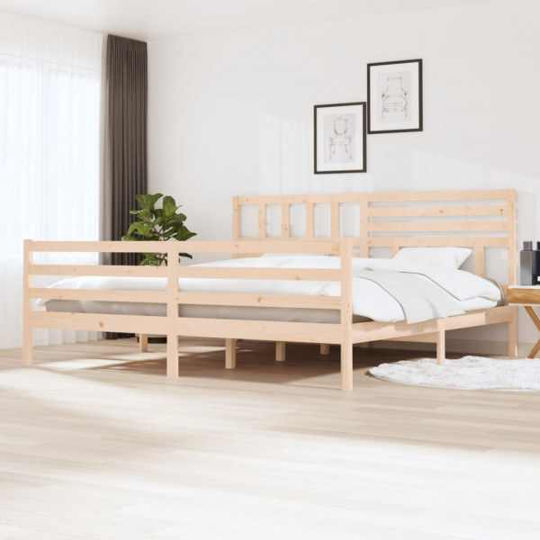 Estrutura de cama de madeira maciça 200x200 cm D