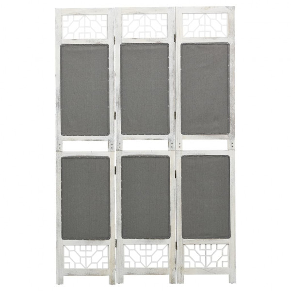 Biombo divisor de 3 paneles de tela gris 105x165 cm D