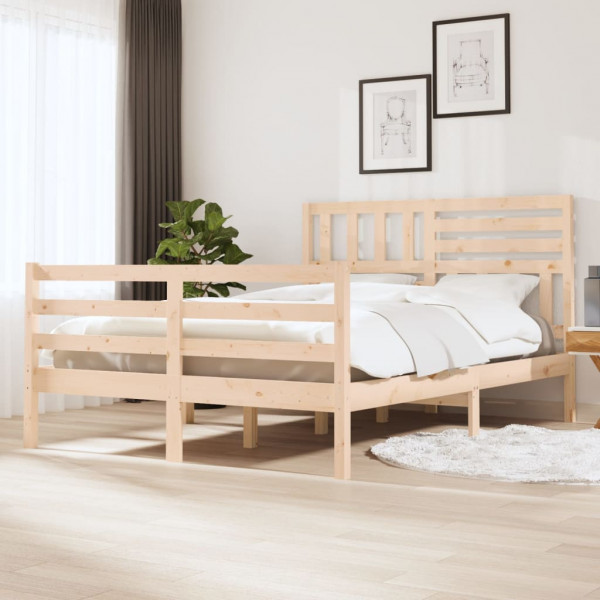 Estructura de cama madera maciza 120x200 cm D