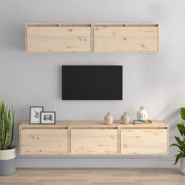 Móveis para TV 5 peças madeira maciça de pinho D