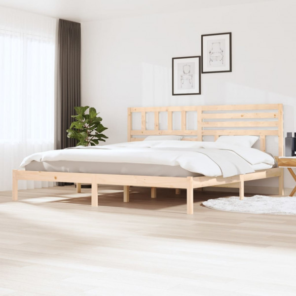 Estrutura de cama de madeira maciça de pinho 200x200 cm D