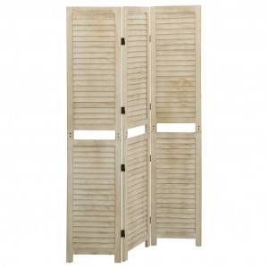 Biombo de 3 paneles de madera maciza de paulownia 105x165 cm D