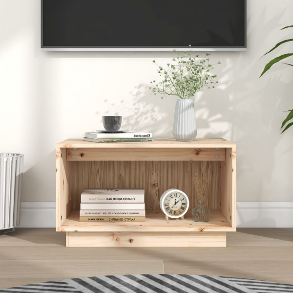 Mueble de TV de madera maciza de pino 60x35x35 cm D