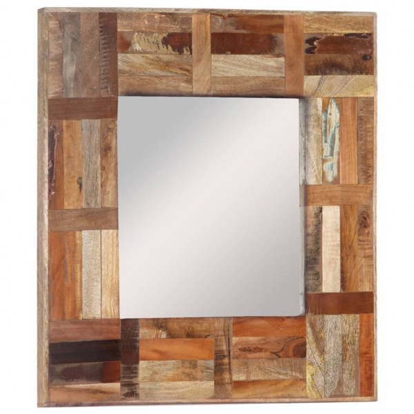 Espejo de pared madera maciza reciclada 50x50 cm D