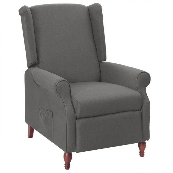 Sillón reclinable de tela gris claro Sillón reclinable de tela gris claro D