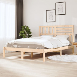 Estructura de cama madera maciza de pino 150x200 cm D