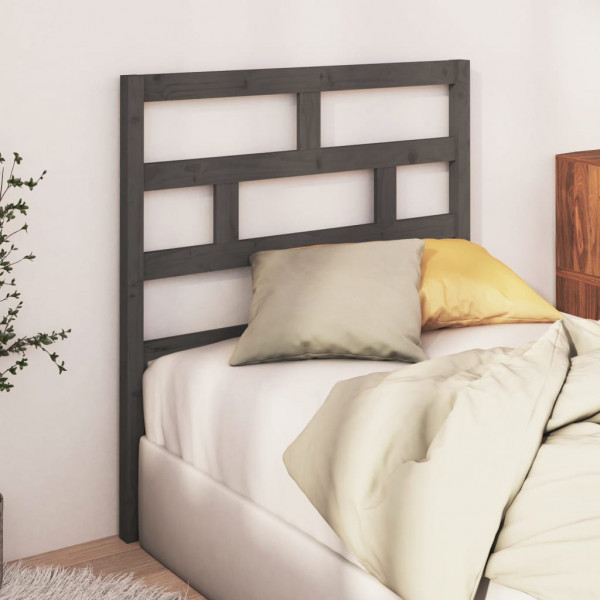 Cabeceira de cama em madeira maciça de pinho cinza 81x4x100 cm D
