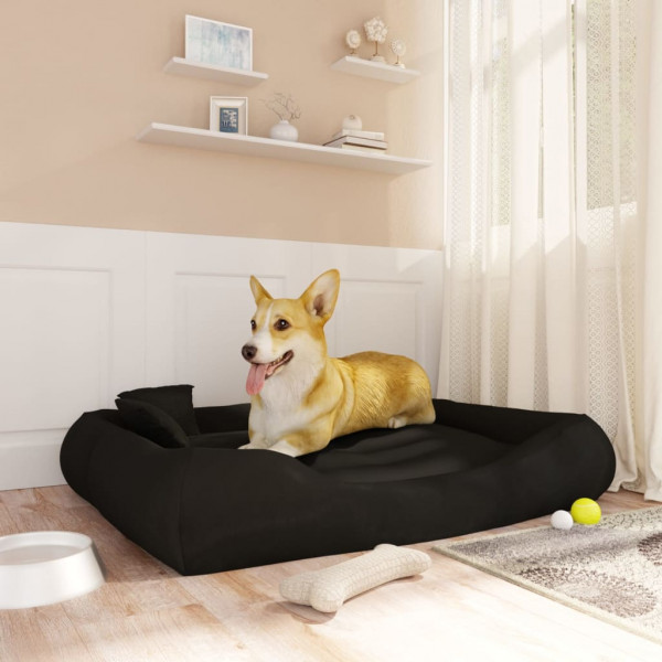 Almofada para cães com almofadas de tecido preto oxford 115x100x20cm D