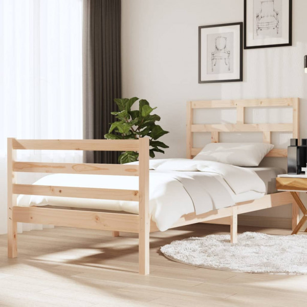 Estrutura de cama de madeira maciça individual 90x190 cm D