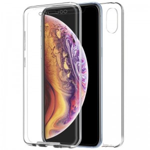 Fundação COOL Silicone 3D para iPhone XS Max (Border Transparent + Trasera) D