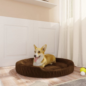 Cama para perros de felpa marrón 70x55x23 cm D