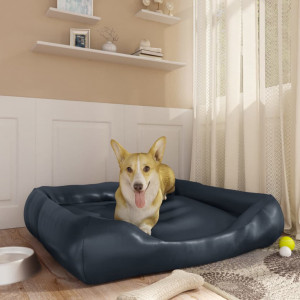 Cama de cão de couro sintético azul escuro 80x68x23 cm D