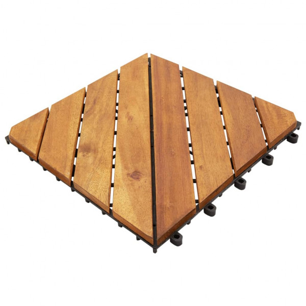 Baldosas de porche de madera de acacia 30 pzas marrón 30x30 cm D