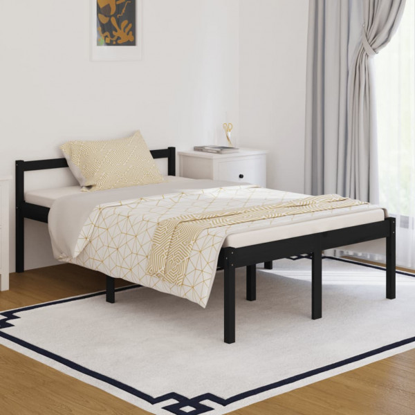 Estructura de cama de matrimonio madera maciza 120x190 cm