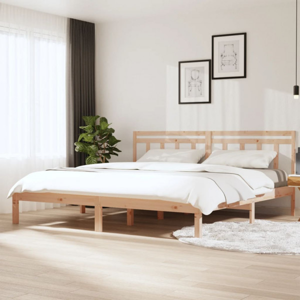 Estructura de cama de madera maciza de pino 160x200 cm D