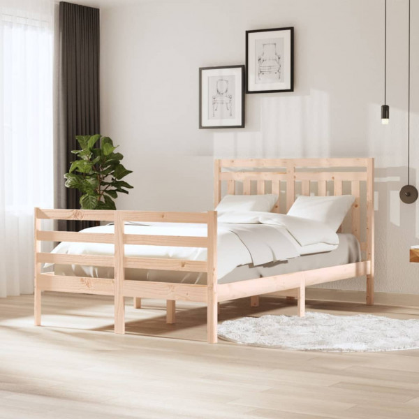 Estrutura de cama de madeira maciça 120x200 cm D