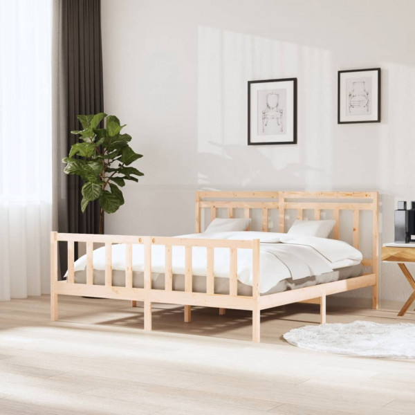Estrutura de cama de madeira maciça 180x200 cm D