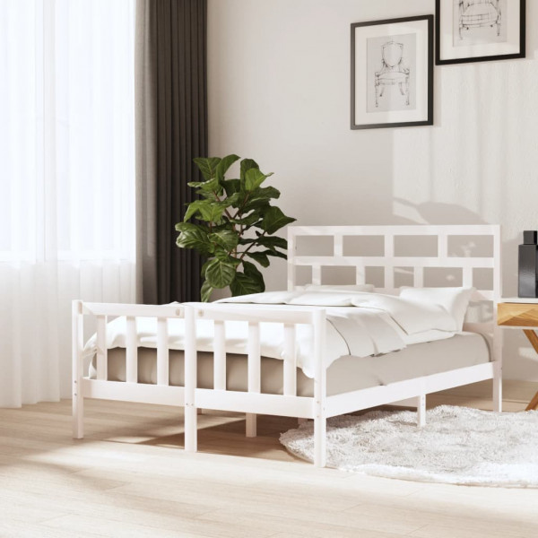 Estrutura de cama madeira maciça de pinho branco 120x200 cm D